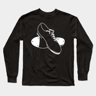 Tap Shoes - Drawn in white line. Long Sleeve T-Shirt